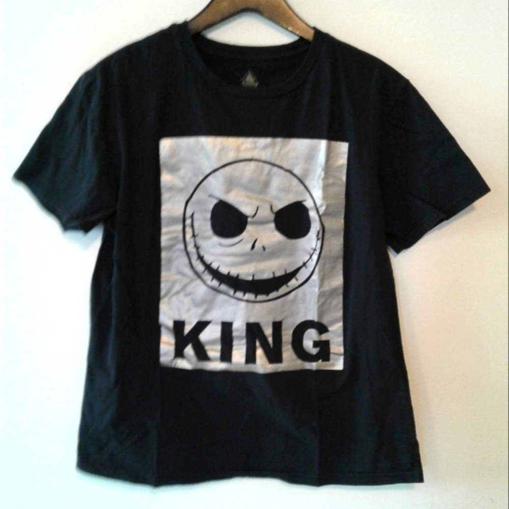Disney Jack Skellington Silver Foil King Nightmare Before Christmas Shirt M